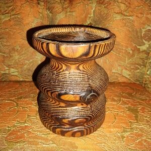 Vintage Wood Large Candle Stand Holder Boho Versitron Industries California